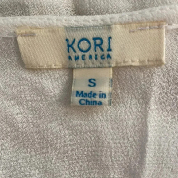 Kori America Boho Lace Trimmed Flowing Lightweight Dress Off White Small - Picture 6 of 7